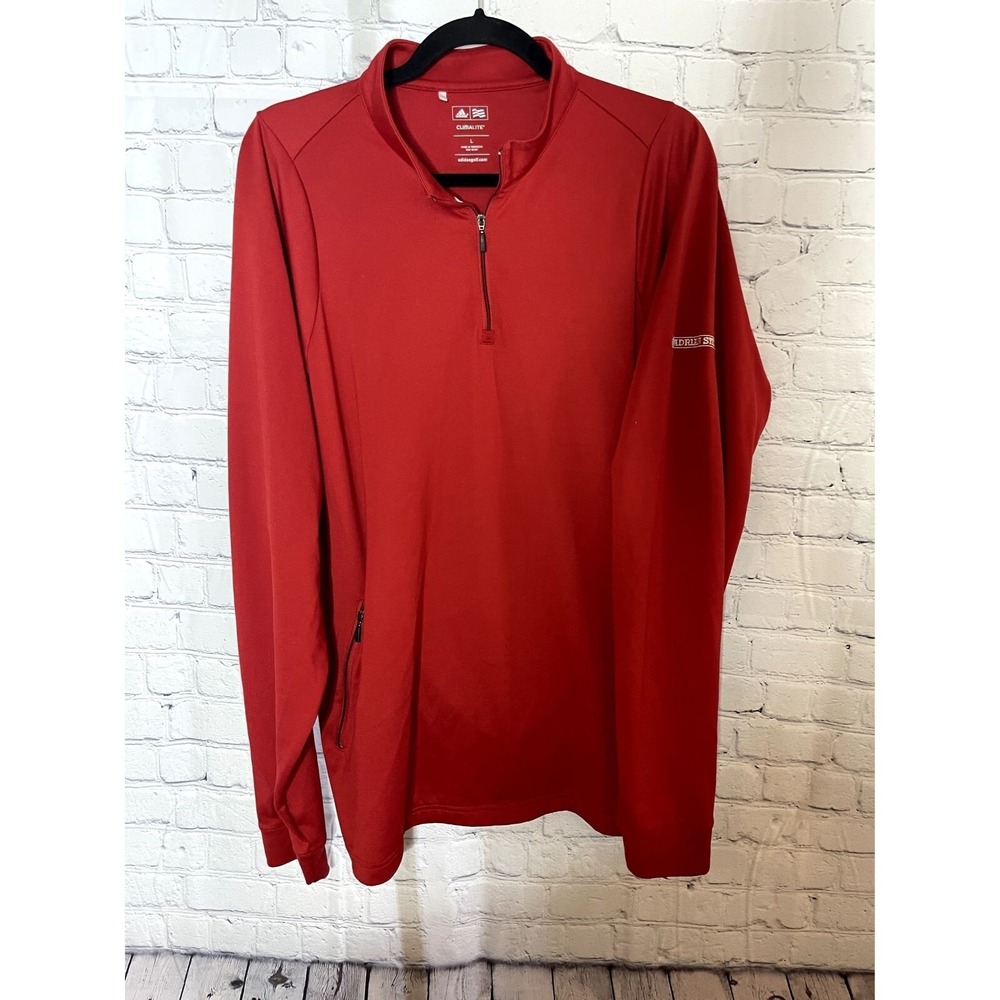 Adidas Climalite Mens Large Red‎ Quarter Zip Pullover Golf Jacket Adrian Steel